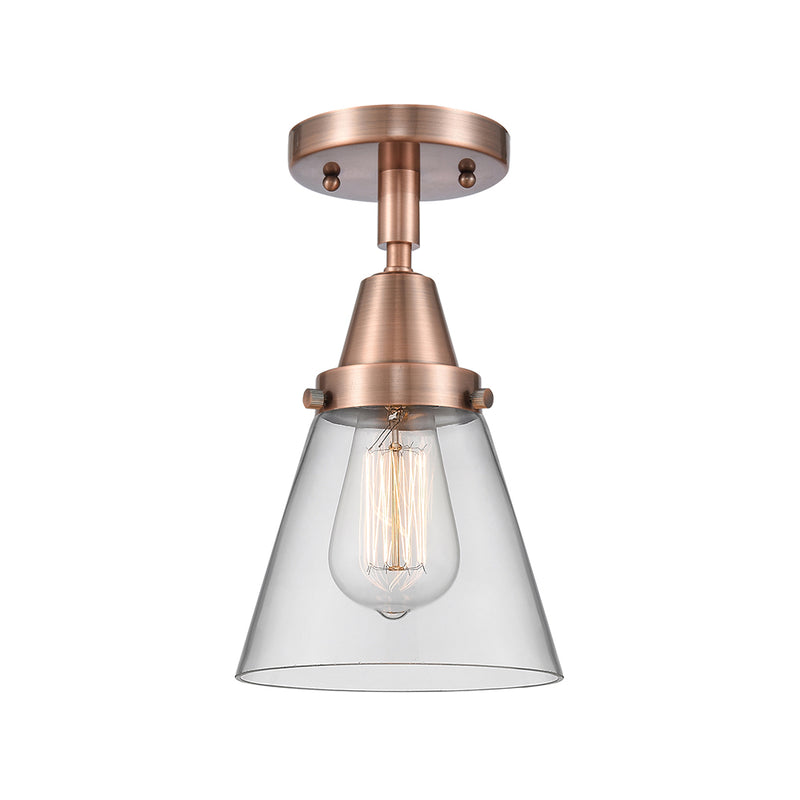 Cone Flush Mount shown in the Antique Copper finish with a Clear shade