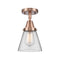 Cone Flush Mount shown in the Antique Copper finish with a Clear shade