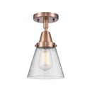 Cone Flush Mount shown in the Antique Copper finish with a Seedy shade