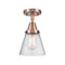 Cone Flush Mount shown in the Antique Copper finish with a Seedy shade