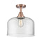 Bell Flush Mount shown in the Antique Copper finish with a Clear shade