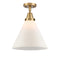 Cone Flush Mount shown in the Brushed Brass finish with a Matte White shade