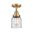 Bell Flush Mount shown in the Brushed Brass finish with a Clear shade