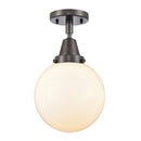 Beacon Flush Mount shown in the Oil Rubbed Bronze finish with a Matte White shade