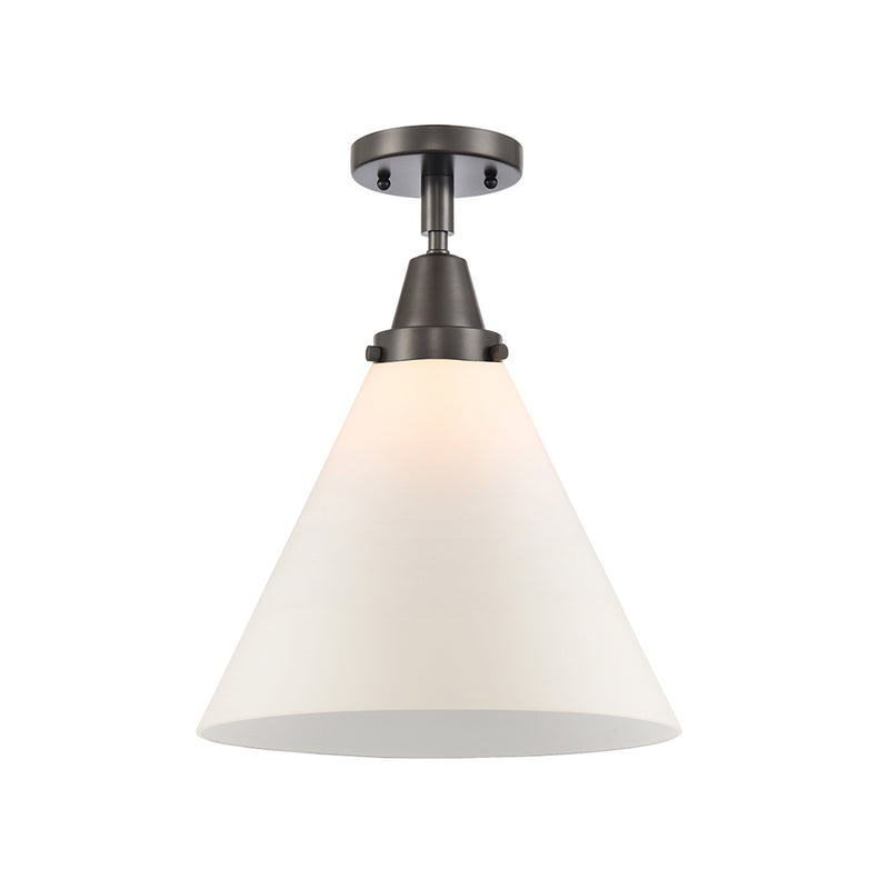 Cone Flush Mount shown in the Oil Rubbed Bronze finish with a Matte White shade