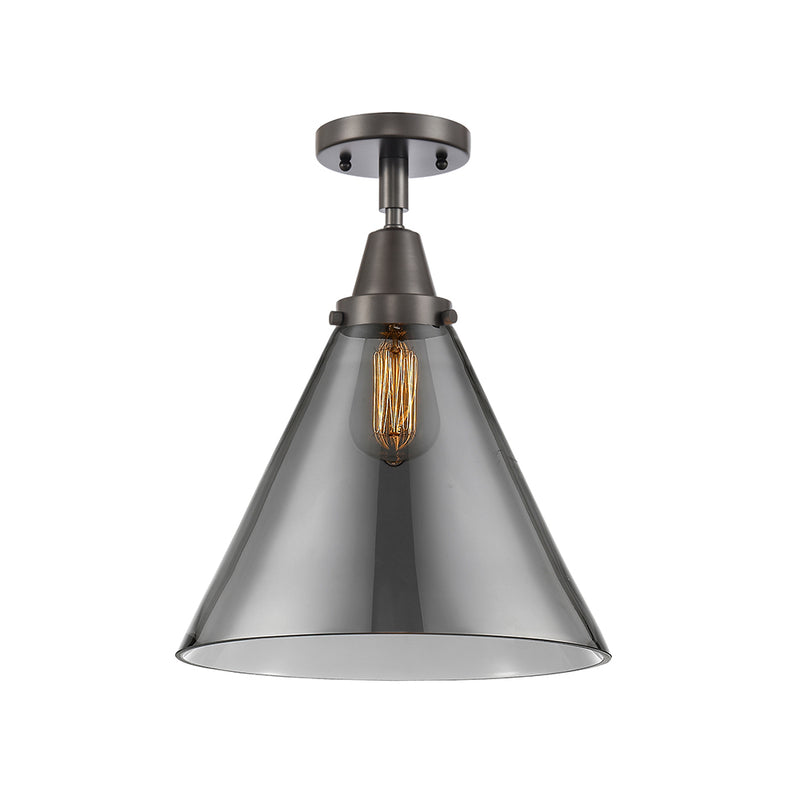 Cone Flush Mount shown in the Oil Rubbed Bronze finish with a Plated Smoke shade