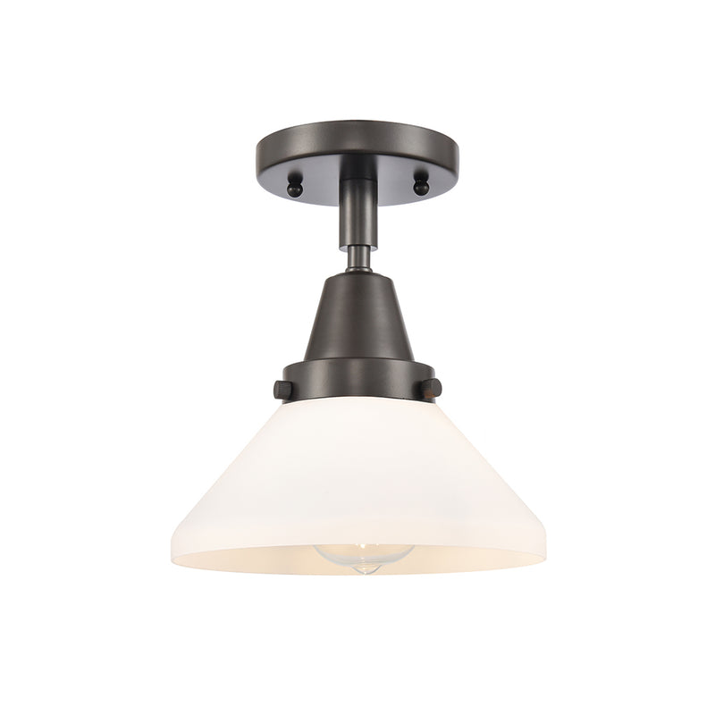 Caden Flush Mount shown in the Oil Rubbed Bronze finish with a Matte White shade