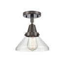 Caden Flush Mount shown in the Oil Rubbed Bronze finish with a Seedy shade