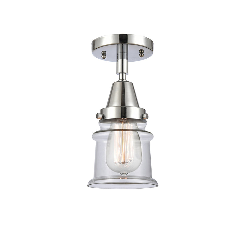 Canton Flush Mount shown in the Polished Chrome finish with a Clear shade