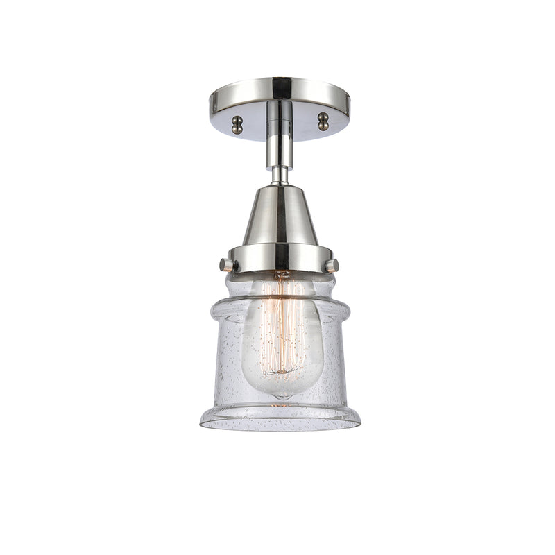 Canton Flush Mount shown in the Polished Chrome finish with a Seedy shade