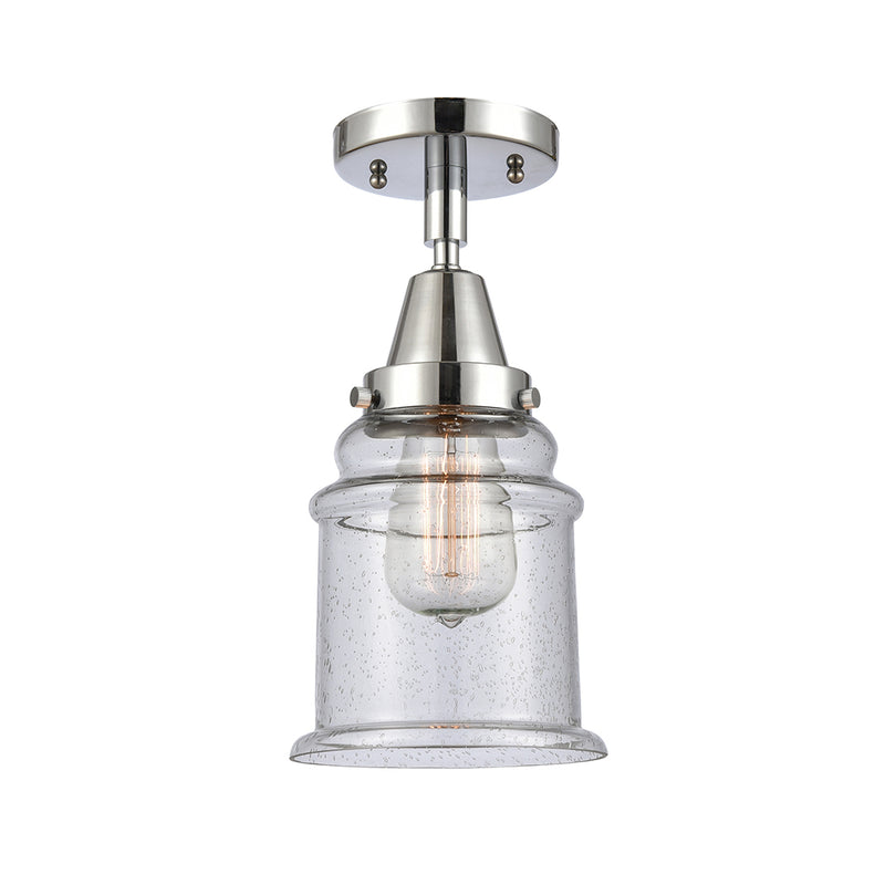 Canton Flush Mount shown in the Polished Chrome finish with a Seedy shade