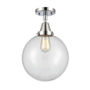 Beacon Flush Mount shown in the Polished Chrome finish with a Clear shade