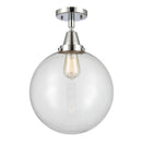 Beacon Flush Mount shown in the Polished Chrome finish with a Clear shade