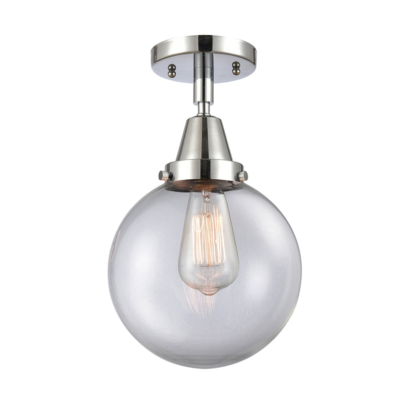 Beacon Flush Mount shown in the Polished Chrome finish with a Clear shade