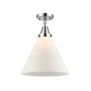 Cone Flush Mount shown in the Polished Chrome finish with a Matte White shade