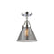Cone Flush Mount shown in the Polished Chrome finish with a Plated Smoke shade