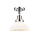 Caden Flush Mount shown in the Polished Chrome finish with a Matte White shade