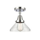 Caden Flush Mount shown in the Polished Chrome finish with a Seedy shade