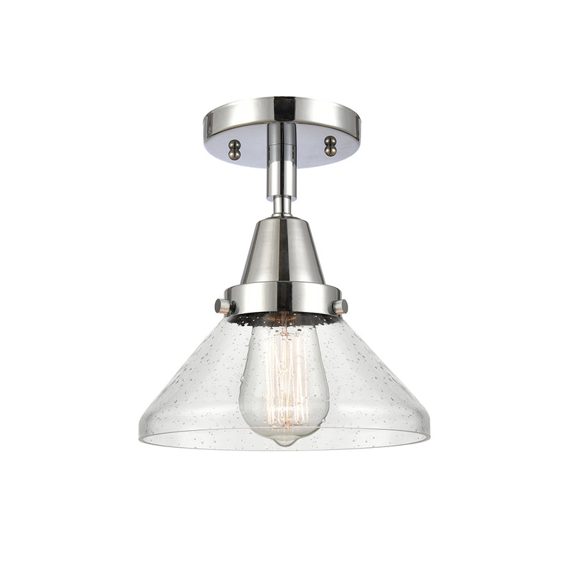 Caden Flush Mount shown in the Polished Chrome finish with a Seedy shade