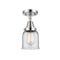 Bell Flush Mount shown in the Polished Chrome finish with a Clear shade