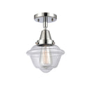 Oxford Flush Mount shown in the Polished Chrome finish with a Clear shade