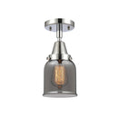 Bell Flush Mount shown in the Polished Chrome finish with a Plated Smoke shade