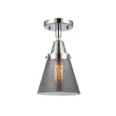 Cone Flush Mount shown in the Polished Chrome finish with a Plated Smoke shade