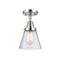 Cone Flush Mount shown in the Polished Chrome finish with a Seedy shade