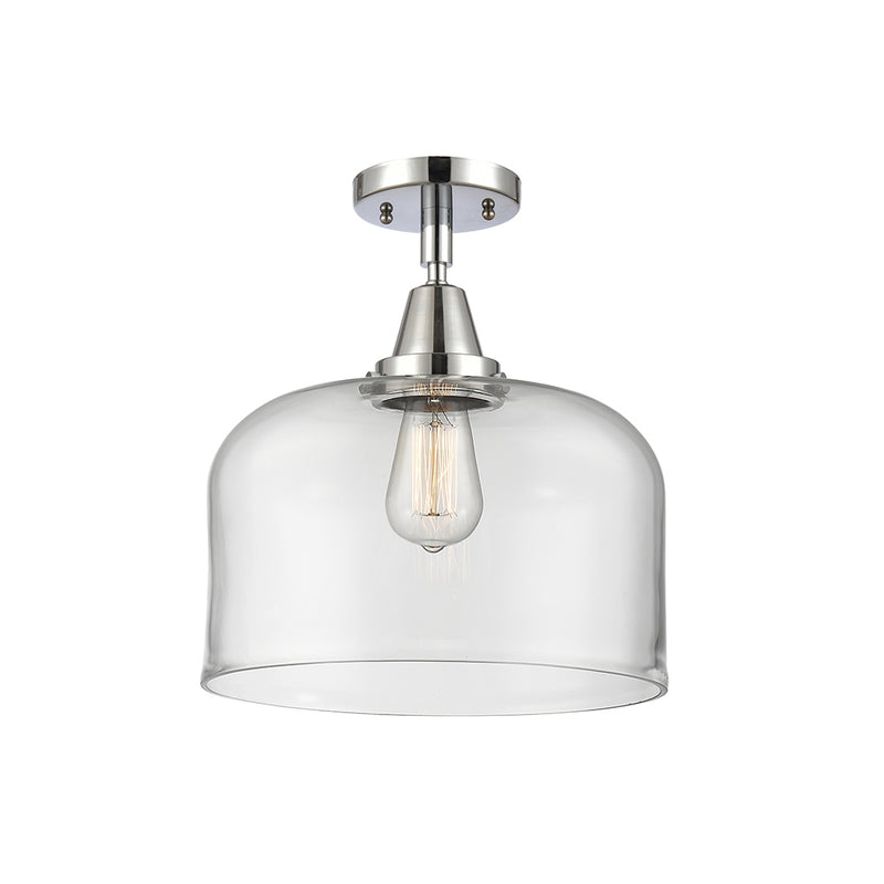 Bell Flush Mount shown in the Polished Chrome finish with a Clear shade