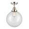 Beacon Flush Mount shown in the Polished Nickel finish with a Clear shade