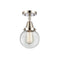 Beacon Flush Mount shown in the Polished Nickel finish with a Clear shade