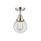 Beacon Flush Mount shown in the Polished Nickel finish with a Clear shade