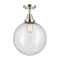 Beacon Flush Mount shown in the Polished Nickel finish with a Seedy shade