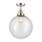 Beacon Flush Mount shown in the Polished Nickel finish with a Seedy shade