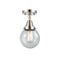 Beacon Flush Mount shown in the Polished Nickel finish with a Seedy shade