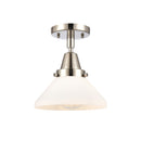 Caden Flush Mount shown in the Polished Nickel finish with a Matte White shade