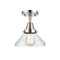 Caden Flush Mount shown in the Polished Nickel finish with a Seedy shade