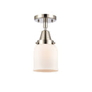 Bell Flush Mount shown in the Polished Nickel finish with a Matte White shade