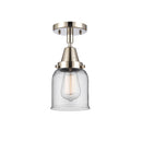 Bell Flush Mount shown in the Polished Nickel finish with a Clear shade