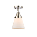 Cone Flush Mount shown in the Polished Nickel finish with a Matte White shade