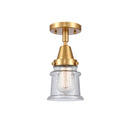 Canton Flush Mount shown in the Satin Gold finish with a Seedy shade