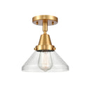 Caden Flush Mount shown in the Satin Gold finish with a Seedy shade