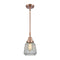 Chatham Mini Pendant shown in the Antique Copper finish with a Clear shade