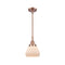 Fulton Mini Pendant shown in the Antique Copper finish with a Matte White shade