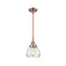 Fulton Mini Pendant shown in the Antique Copper finish with a Clear shade