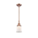 Canton Mini Pendant shown in the Antique Copper finish with a Matte White shade