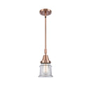 Canton Mini Pendant shown in the Antique Copper finish with a Clear shade