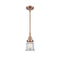 Canton Mini Pendant shown in the Antique Copper finish with a Clear shade