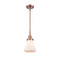 Bellmont Mini Pendant shown in the Antique Copper finish with a Matte White shade