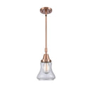 Bellmont Mini Pendant shown in the Antique Copper finish with a Clear shade